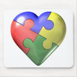 4 Color Puzzle Heart Mouse Mat