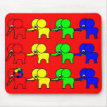 4 Elephants Mouse Pad