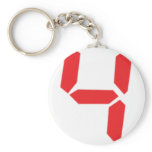 4 four red alarm clock digital number key chains