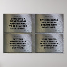 4 Goals Quotes Fitness Collage Poster
