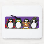 4 Halloween Penguins Mouse Pad