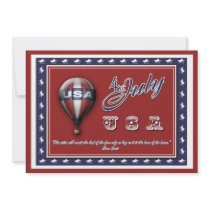4 July "Independence day" party CUSTOMIZABLE Personalised Invites