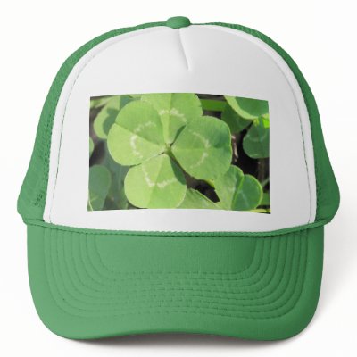 4 Leaf Clover Good Luck Charm Trucker Hats by soulbearing