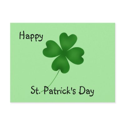4 leaf clover, Happy St. Patrick's Day Postcards by TheHopefulRomantic