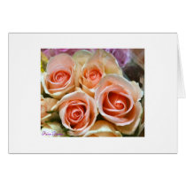 4 Peach Roses cards