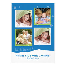 4 Photo Holiday Card Personalized Invites