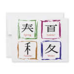 4 Seasons in Japanese square invitations
