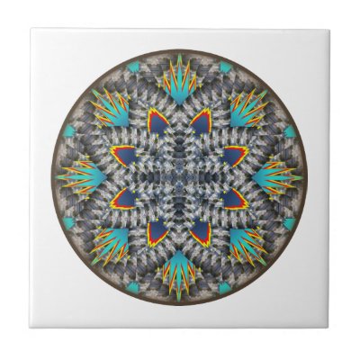 4 Waves Illusion Round Tile by Perzpektiba
