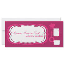4"x9" Gift Certificate Hot Pink Catering Food