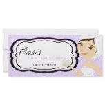 4"x9" Gift Certificate Purple Damask Spa Massage Custom Rack Cards