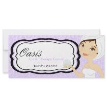 4"x9" Gift Certificate Purple Damask Spa Massage