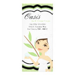 4"x9" Price List Green Damask Spa Massage Full Color Rack Card