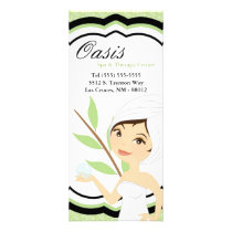 4"x9" Price List Green Damask Spa Massage