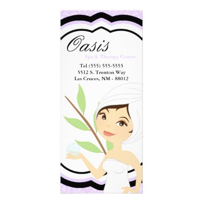 4"x9" Price List Purple Damask Spa Massage by thepapergenius