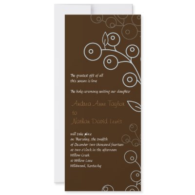 4 x 9 Wedding brown Invitation by deidamia