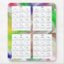 4 Year calendar on Fuzzy Colors Design Backgrd. Mousepad