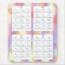 4 Year calendar on Pastel Hearts Design Backgrd. Mousepad