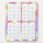 4 Year calendar on Pastel Hearts Design Backgrd. mousepads