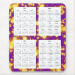 4 Year calendar on Purple Sparks Design Backgrd. Mouse Pads