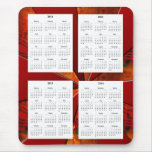 4 Year calendar on White Red Design Backgrd. Mousepads