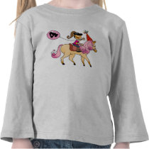 4 year old girl on a pony tshirts
