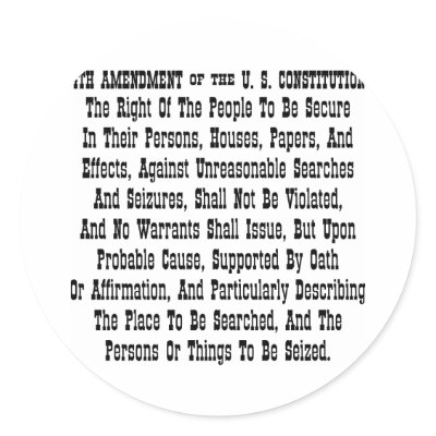 4th Amendment Of The U.S. Constitution Round Stickers by WhiteTiger_LLC