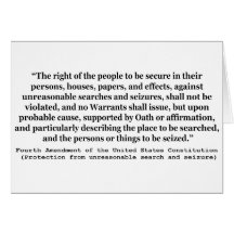 4th Amendment of the United States Constitution Greeting Cards