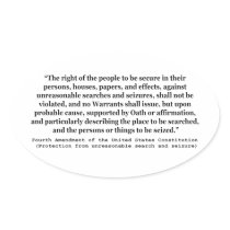 4th Amendment of the United States Constitution Oval Sticker