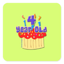 4th Birthday 4 Yr. Old Stickers