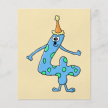 4th Birthday Cartoon. Personalized Flyer