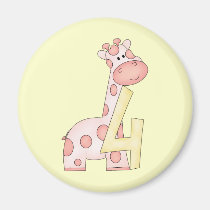 4th Birthday Giraffe magnets