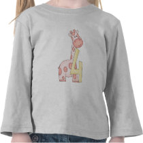 4th Birthday Giraffe t-shirts