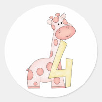 4th Birthday Giraffe stickers