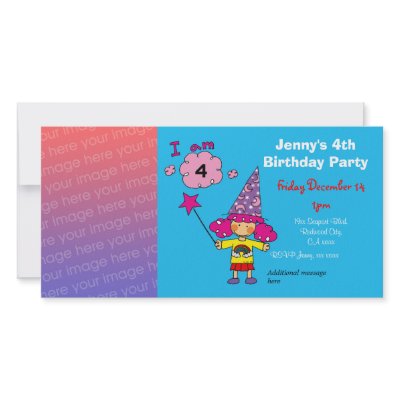 4th birthday girl party invitations (wizard) by jsoh