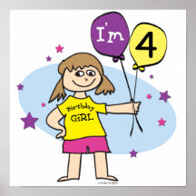 4th Birthday Girl Posters