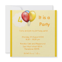 4th Birthday Invitation
