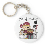 4th Birthday Pirate Tshirts and Gifts Key Chains