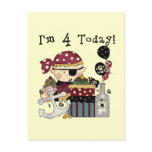 4th Birthday Pirate Tshirts and Gifts Post Cards