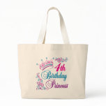 4th Birthday Princess Canvas Bag