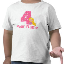 4th Birthday Princess Girls Personalised Shirt