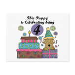 4th Birthday Puppy T-shirts and Gifts Postcards