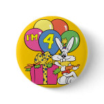 4th Birthday Rabbit buttons
