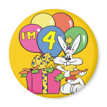 4th Birthday Rabbit Magnets