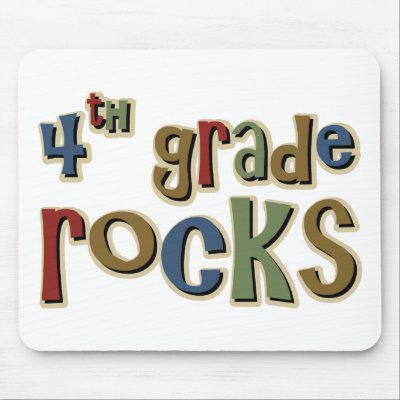 4th Grade Rocks Fourth Mouse Pads by TeeShirtsTShirts