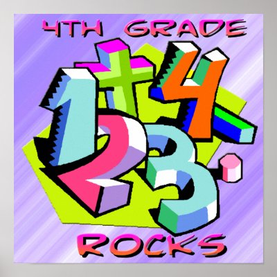 4th Grade Rocks - Numbers Poster by MindDesignGrafx