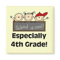 4th Grade School is Cool Tshirts and Gifts Refrigerator Magnets