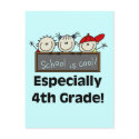 4th Grade School is Cool Tshirts and Gifts postcards