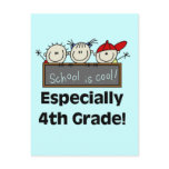4th Grade School is Cool Tshirts and Gifts postcards