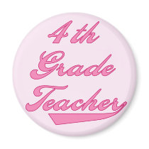 4th Grade Teacher Pink Tshirts and Gifts Refrigerator Magnets