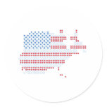 4th July - Independence Day - America Dot Matrix Round Sticker